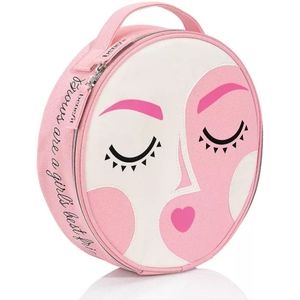 BENEFIT 2020 PINK BROW ROUND BAG Makeup Case Brand new
